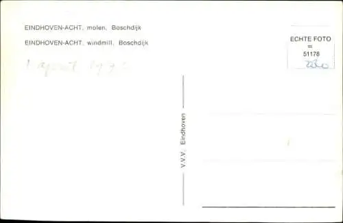 Ak Eindhoven Nordbrabant Niederlande, Molen, Boschdijk
