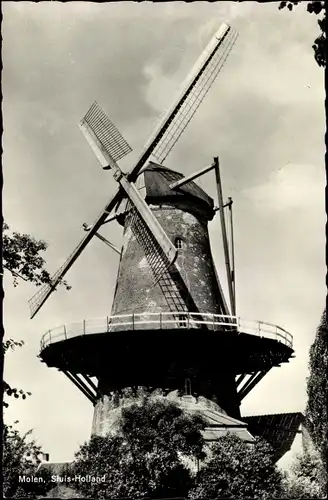 Ak Sluis Zeeland Niederlande, Molen