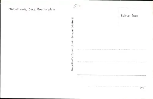 Ak Middelharnis Südholland, Burg. Boumanplein