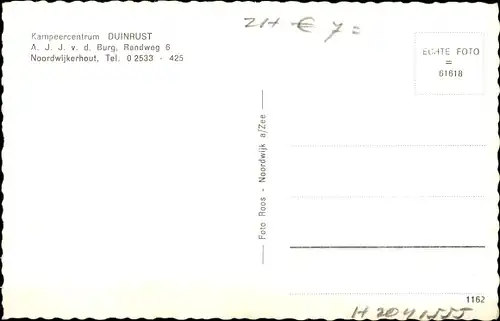 Ak Noordwijkerhout Noordwijk Südholland, Kampeercentrum Duinrust