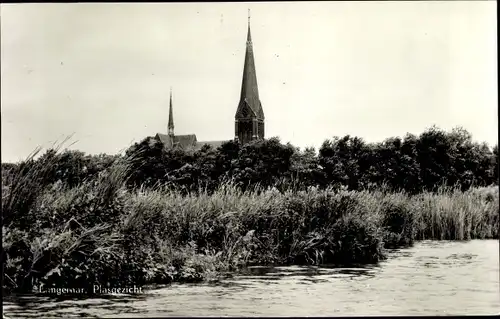 Ak Langeraar Nieuwkoop Südholland, Plasgezicht, Kerk