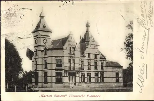 Ak Wouw Nordbrabant, Kasteel Emsens, Wouwsche Plantage