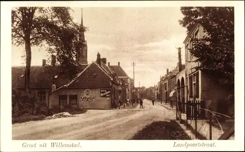 Ak Willemstad Nordbrabant Niederlande, Landpoortstraat