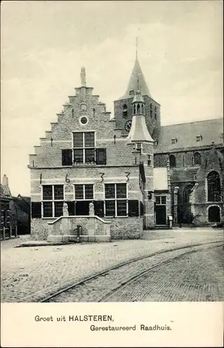 Ak Halsteren Nordbrabant, Gerestaureerd Raadhuis