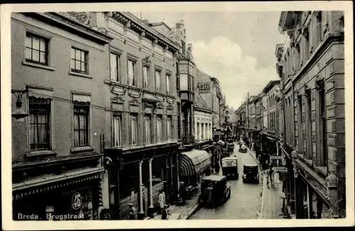 Ak Breda Nordbrabant Niederlande, Brugstraat, Geschäfte