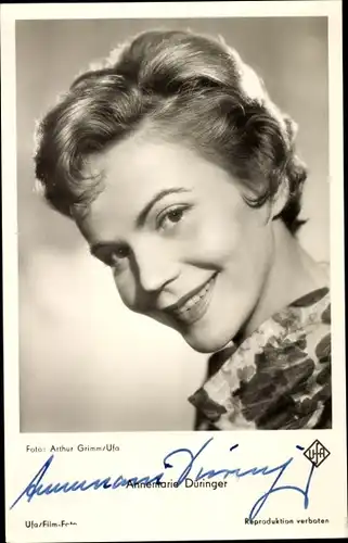 Ak Schauspielerin Annemarie Düringer, Portrait, Autogramm