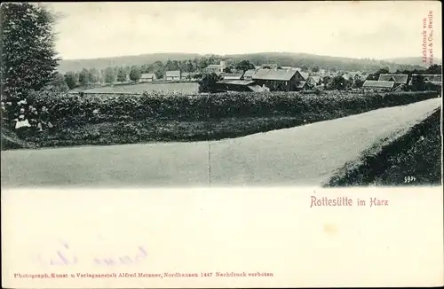 Ak Rottesütte Ellrich Harz Thüringen, Panorama vom Ort