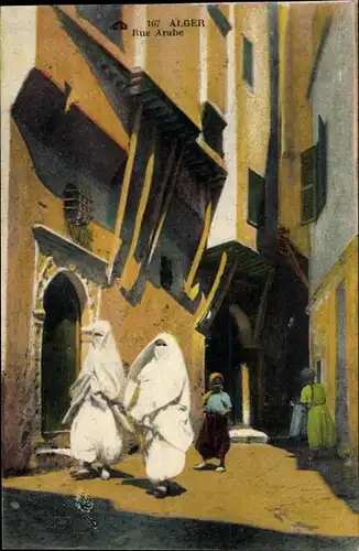 Ak Verschleierte Frauen, Maghreb, Stadtansicht