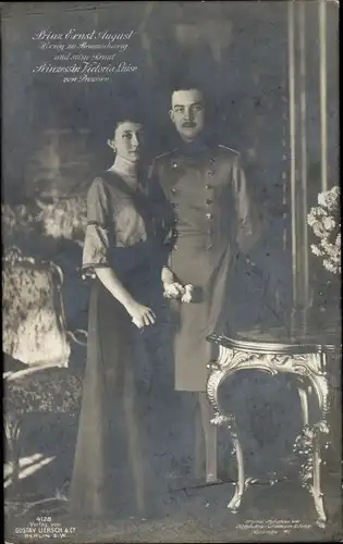 Ak Herzog Ernst August von Braunschweig, Prinzessin Victoria Luise von Preußen, Liersch 4128