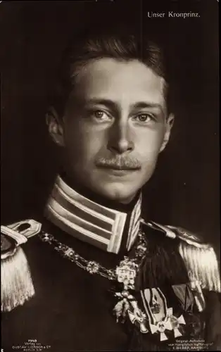 Ak Kronprinz Wilhelm von Preußen, Portrait in Uniform, Orden