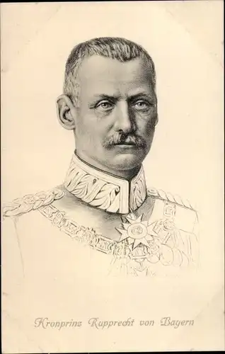 Künstler Ak Kronprinz Rupprecht von Bayern, Portrait