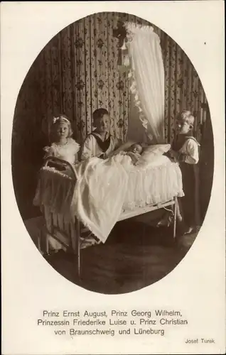 Ak Erbprinz Ernst August von Braunschweig, Prinz Georg Wilhelm, Friederike Luise, Christian