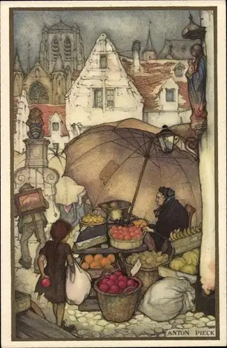 Künstler Ak Pieck, Anton, Appelmarkt