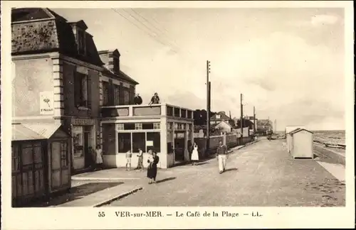 Ak Ver sur Mer Calvados, Le Café de la Plage