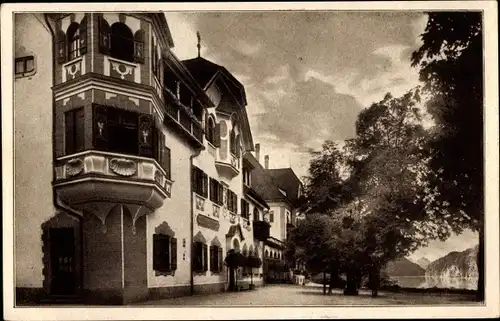 Ak Hohenschwangau Schwangau im Ostallgäu, Hotel und Pension Alpenrose