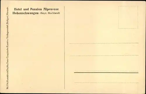 Ak Hohenschwangau Schwangau im Ostallgäu, Hotel und Pension Alpenrose