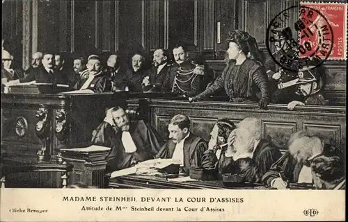 Ak Cour d'Assises, Affaire Steinheil, Marguerite Steinheil, Geliebte von Felix Faure