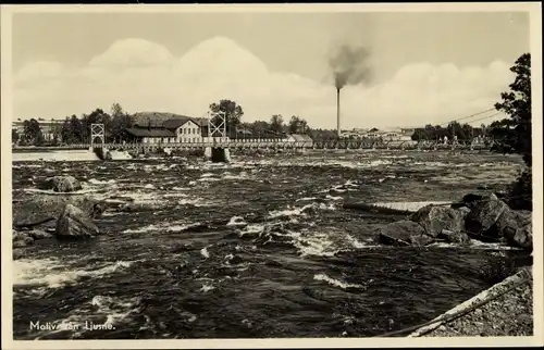 Ak Ljusne Schweden, Wasserpartie, Ortschaft, Brücke