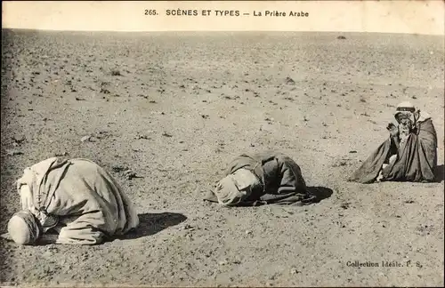Ak Scenes et Types, Drei Beduinen beim Gebet