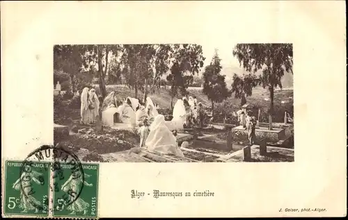 Ak Algier Alger Algerien, Mauresques au cimetiere