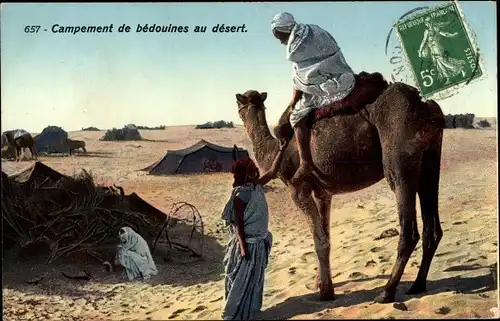 Ak Campement de bedouines au desert, Wüste, Maghreb, Kamel