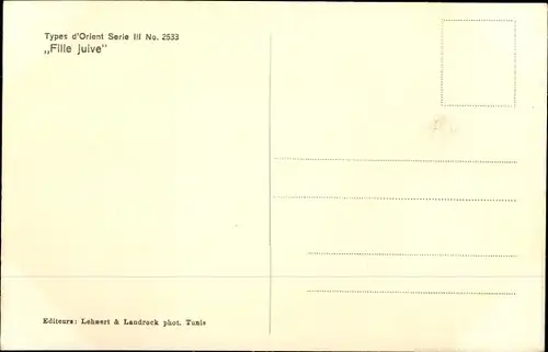Ak Types d'Orient, Fille juive, Maghreb, Ohrring