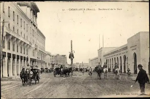 Ak Casablanca Marokko, Boulevard de la Gare