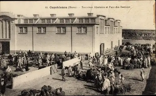 Ak Casablanca Marokko, Nouveaux Abattoirs et Parc des Bestiaux