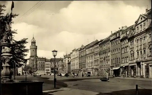 Ak Görlitz in der Lausitz, Leninplatz mit Ritterbrunnen