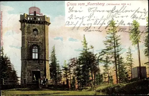 Ak Wildenthal Eibenstock im Erzgebirge, Partie auf dem Auersberg, Aussichtsturm