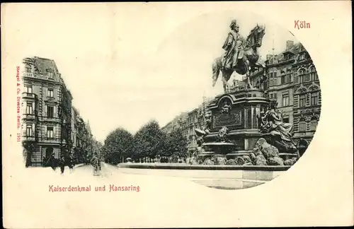 Ak Köln am Rhein, Kaiserdenkmal und Hansaring
