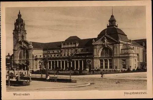 Ak Wiesbaden in Hessen, Hauptbahnhof