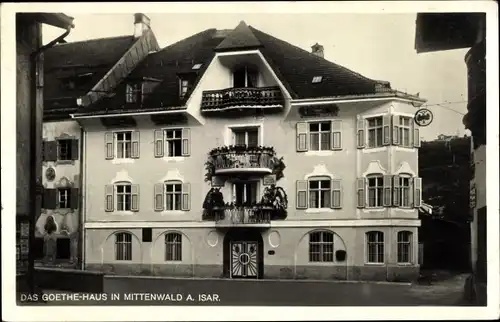 Ak Mittenwald in Oberbayern, Goethe-Haus