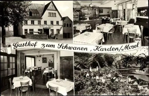 Ak Karden an der Mosel, Gasthof zum Schwanen, Innenansichten, Bes. Ww. Peter Dötsch, Ortschaft