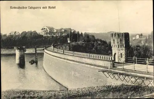 Ak Remscheid im Bergischen Land, Talsperre mit Hotel