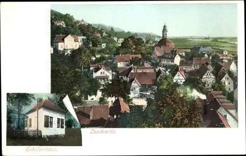 Ak Dresden Loschwitz, Teilansicht, Schillerhaus