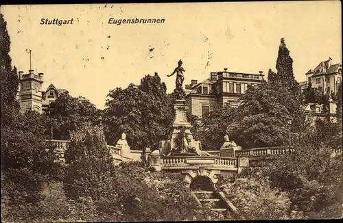 Ak Stuttgart in Württemberg, Eugensbrunnen