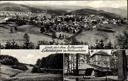 Ak Eckenhagen im Oberbergischen Kreis, Panorama, Talpartie, Jugendherberge Blockhaus