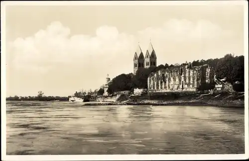 Ak Kaiserswerth Düsseldorf am Rhein, Rheinansicht, Kirchtürme