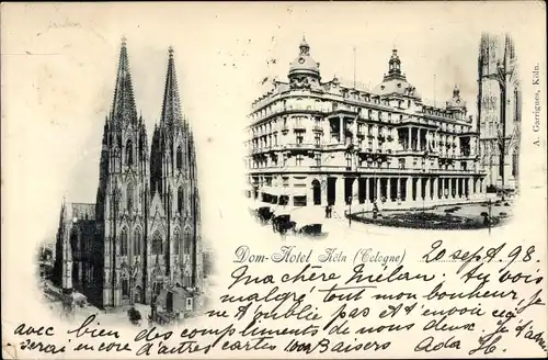 Ak Köln am Rhein, Dom-Hotel, Dom