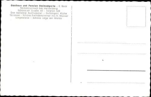 Ak Neckarsteinach in Hessen, Gasthof Steinachperle