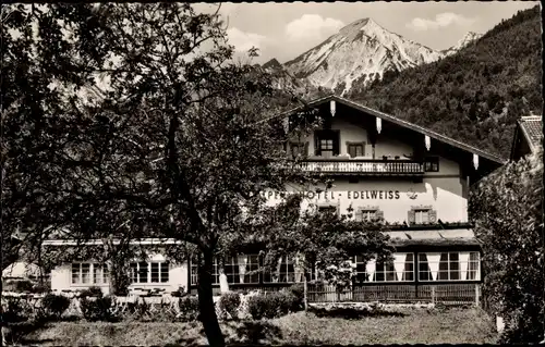Ak Ettenhausen Schleching in Oberbayern, Alpenhotel Pension Edelweiß, Außenansicht