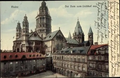 Ak Mainz am Rhein, Der Dom vom Leichhof aus