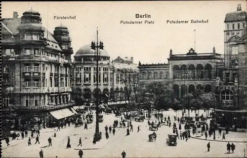 Ak Berlin Tiergarten, Potsdamer Platz, Potsdamer Bahnhof, Piccadilly, Fürstenhof