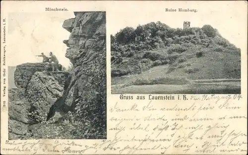 Ak Lauenstein Salzhemmendorf in Niedersachsen, Ruine Homburg, Mönchstein