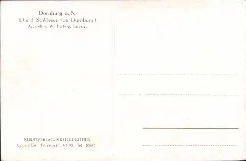 Künstler Ak Hartwig, W., Dornburg in Thüringen, Die 3 Schlösser