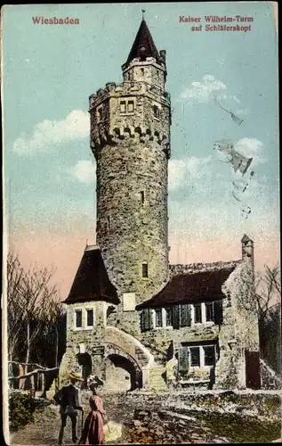 Ak Wiesbaden in Hessen, Kaiser Wilhelm-Turm auf Schäferskopf