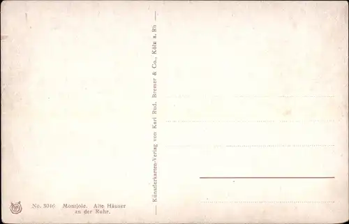 Künstler Ak Braun, Monschau Montjoie in der Eifel, Rur mit Brücke, alte Häuser