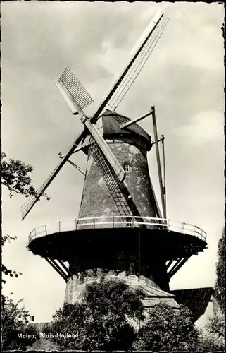 Ak Sluis Zeeland Niederlande, Molen