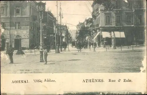 Ak Athen Griechenland, Rue d'Eole